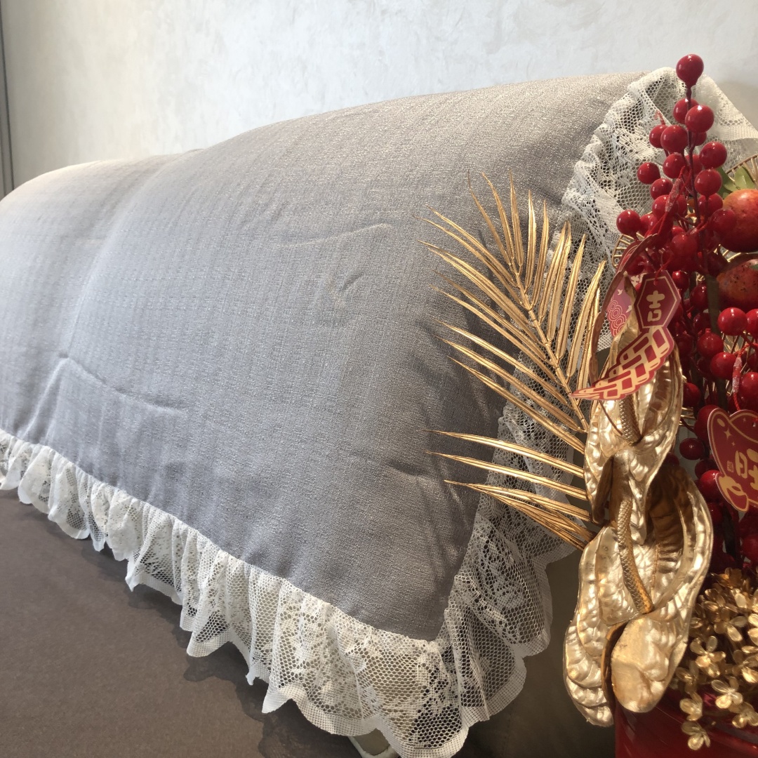 蕾丝边床头罩布艺盖巾简约款