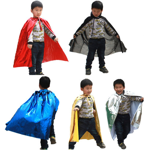 万圣节儿童披风幼儿园表演区道具服饰王子披肩金色国王大侠披风