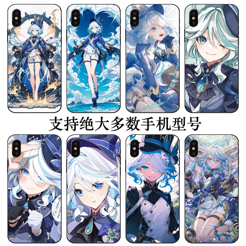 原神同款水神芙宁娜巴尔芙卡洛斯手机壳适用苹果14pro15华为mate40p60荣耀magic5/70pro小米opporeno9a53红米