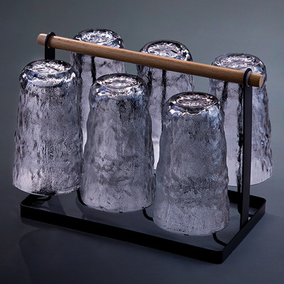 玻璃杯家用冰川纹水杯泡茶啤酒杯