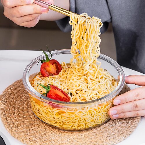 泡面碗带盖玻璃汤碗餐具套装