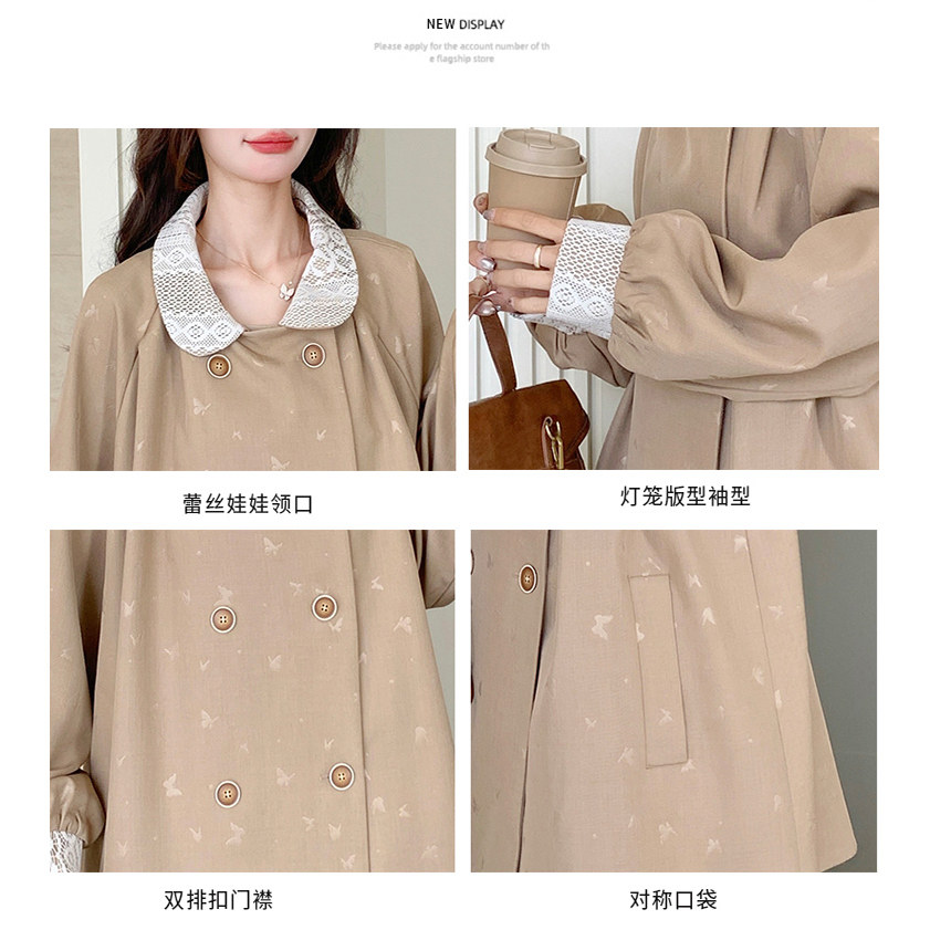 大货，蕾丝拼接蝴蝶压花风衣外套2D120-F592-P175-268,女装风衣,2D120