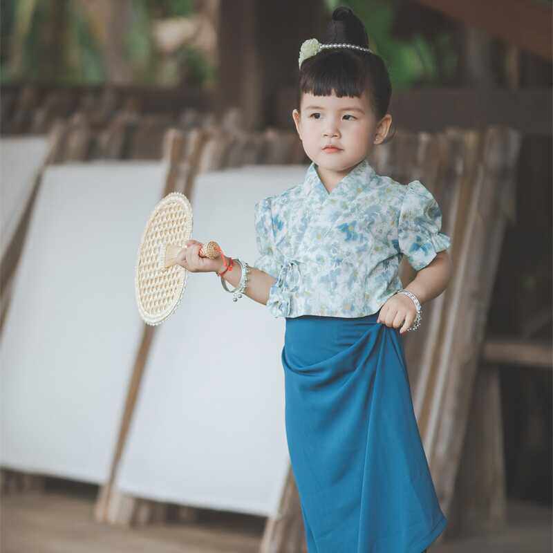 沙芭利女童民族风泼水节傣族服饰儿童演出服