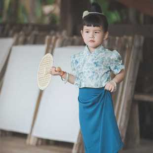 沙芭利女童民族风泼水节傣族服饰中小童2025新款套装版纳旅游穿搭