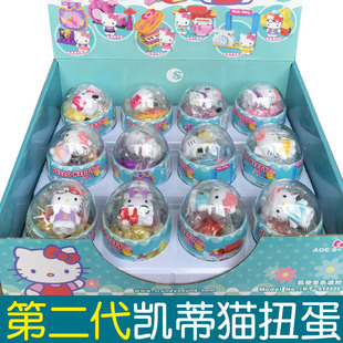正版凯蒂猫hellokitty拼装扭蛋积木哈喽KT猫女孩玩具女生盲盒全套