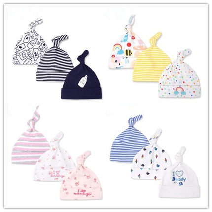 （3个装）新生婴儿纯棉帽子春秋冬0-6个月男女宝宝胎帽纯棉  外贸