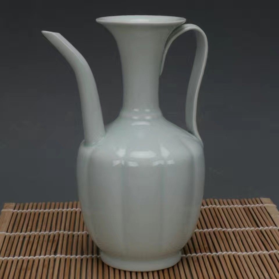 茶影青手执壶汤瓶茶酒壶宋代点茶斗茶比赛培训练习茶壶