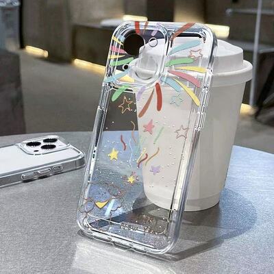 烟花小狗适用苹果16PROMAX手机壳iPhone15ins风14防摔13软壳12/11