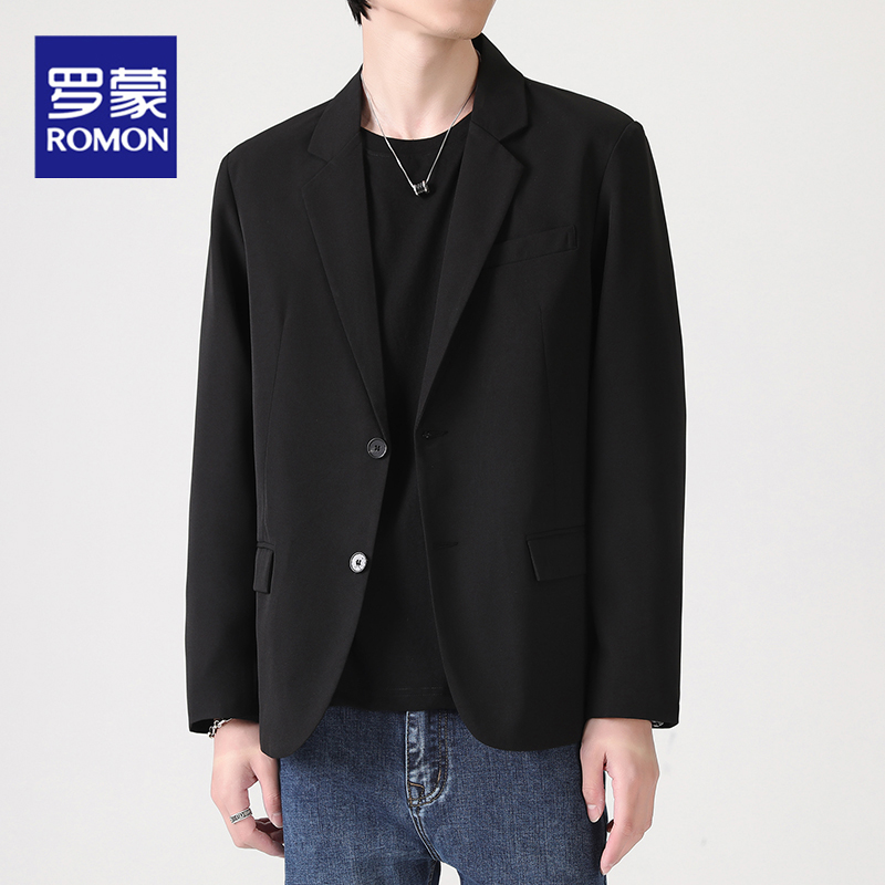 罗蒙高级垂感商务宽松休闲小西服