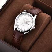 女士双历皮带蝴蝶扣防水夜光石英表 正品 HOHE鸿鹤手表 复古女表