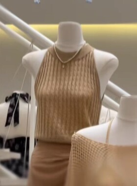 yoomini正版新款韩版简约休闲内搭短款含羊毛圆领背心女套头