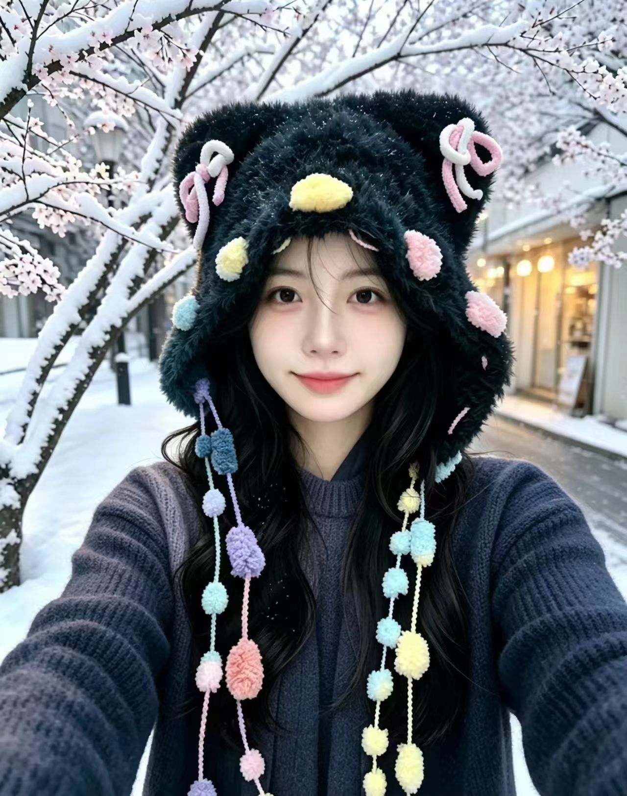 -3 POINT%--3 POINT%--3 POINT%-怪兽触角保暖护耳帽子女秋冬季