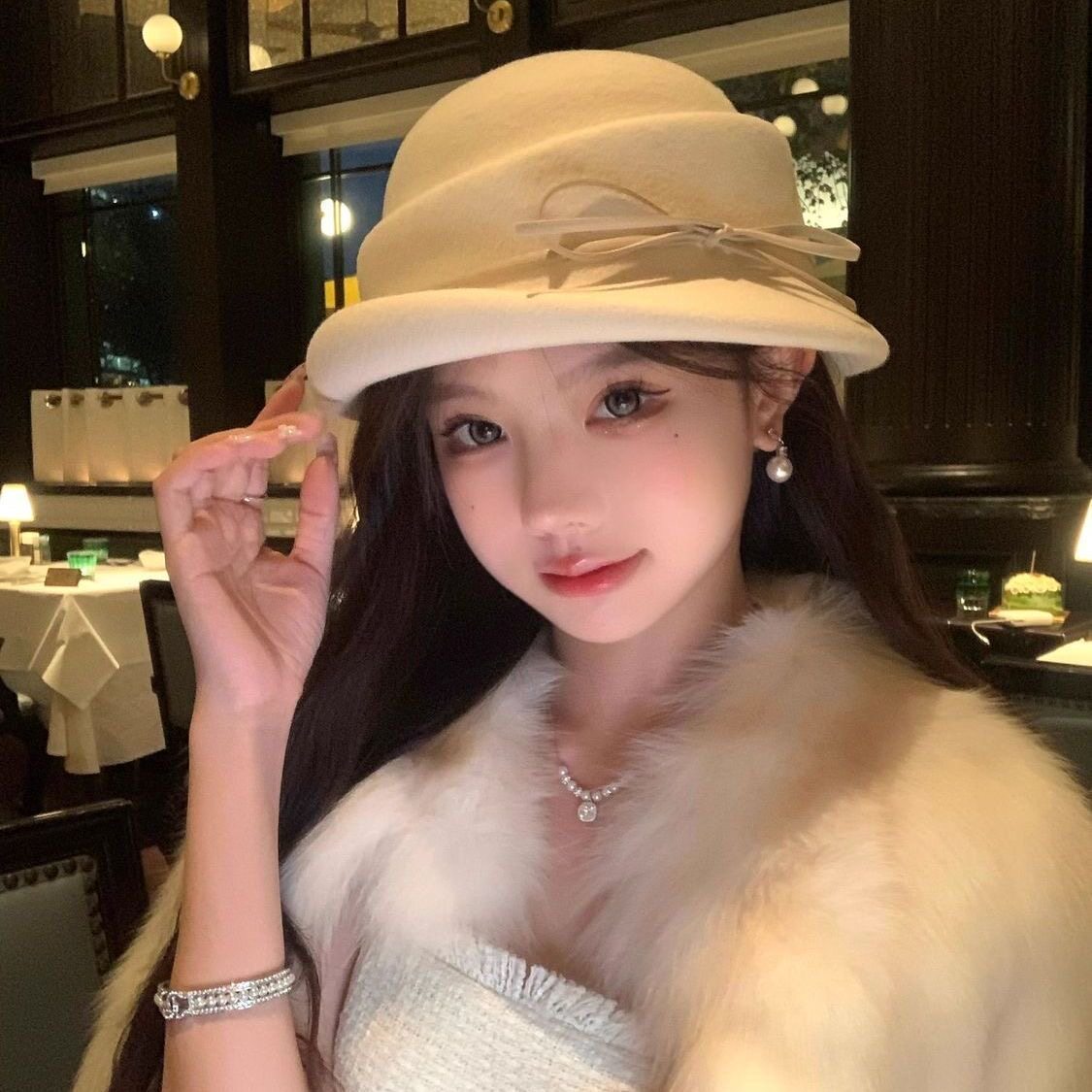 赫本风礼帽女秋冬气质优雅法式复古渔夫帽女显脸小时尚留洋千金帽
