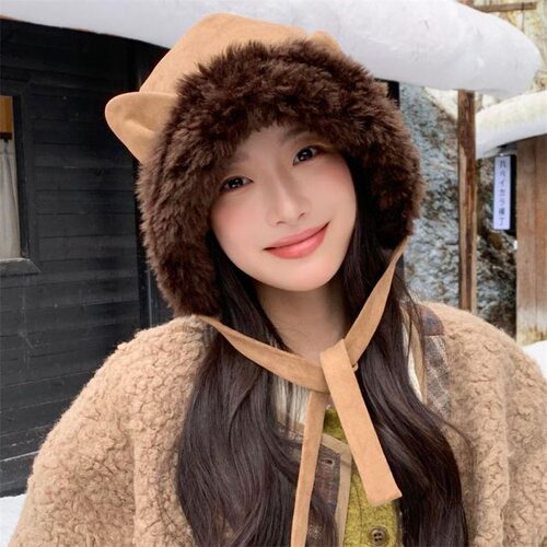 冬季帽子男保暖防寒护耳滑雪帽针织套头雷锋帽加绒加厚包头帽