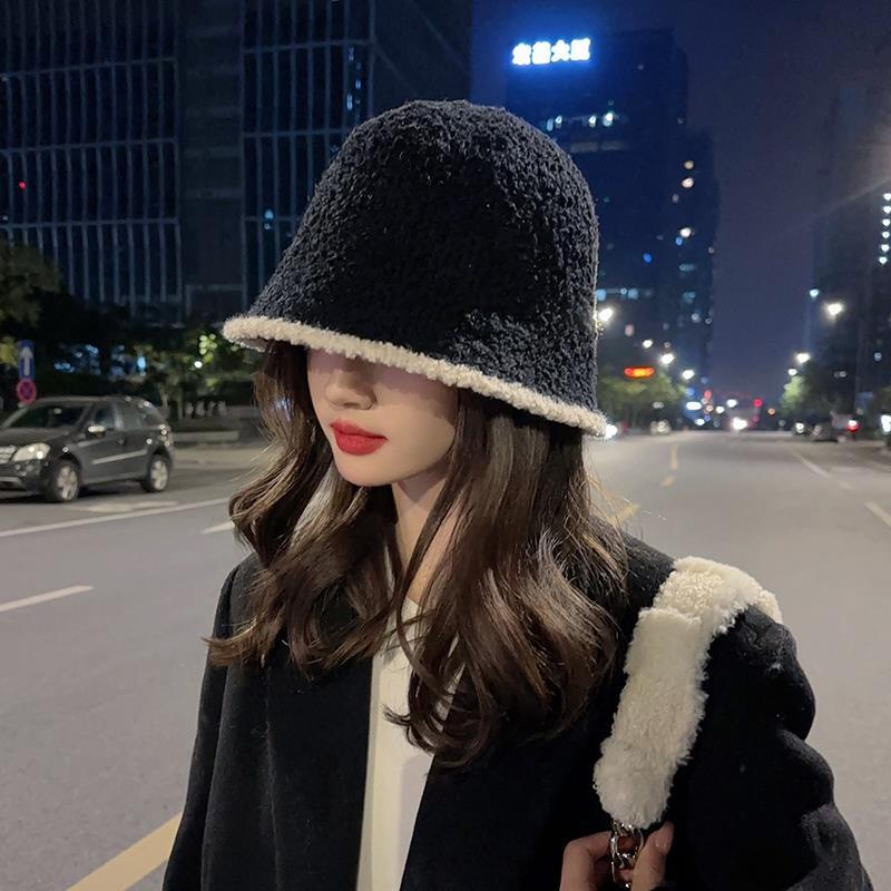 渔夫帽女显脸小水桶渔夫帽秋冬季韩版爆款毛绒盆帽水桶帽毛毛