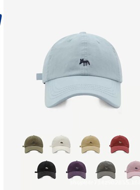 -3 POINT%-刺绣小狐狸棒球帽运动男女加深宽檐显脸小鸭舌帽遮阳