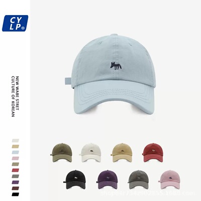 -3 POINT%-刺绣小狐狸棒球帽运动男女加深宽檐显脸小鸭舌帽遮阳