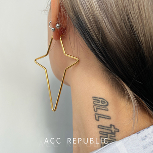 accrepublic夸张大耳环欧美夸张复古港风气质潮大气耳夹无耳洞女