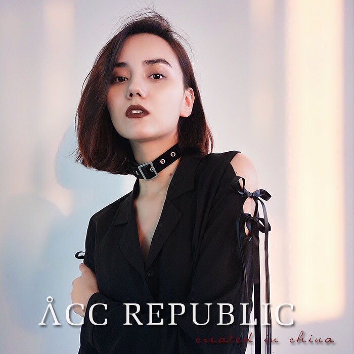 chocker丝绒朋克项圈少女脖子饰品sm 颈带软妹锁骨链个性 潮人