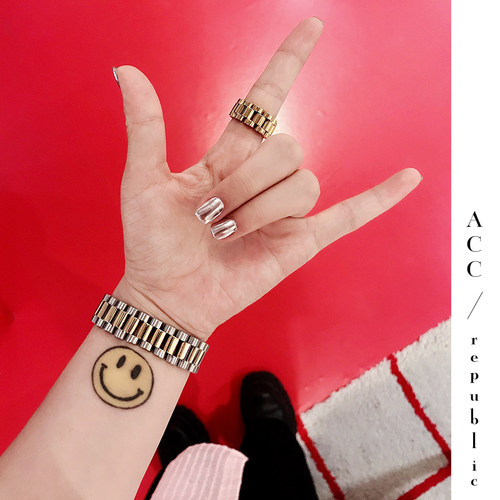 欧美蹦迪朋克手表链嘻哈戒指ins