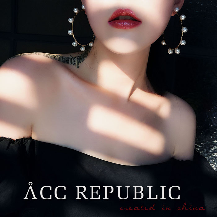 @cc 珍珠氣質網紅韓國歐美個性名媛潮人優雅夸張大牌耳圈大耳環女