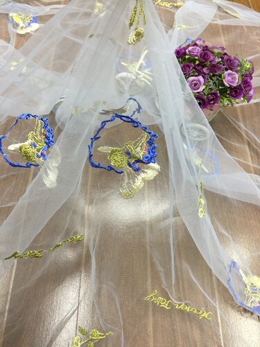 厂家直销洛丽塔DIY童装刺绣蕾丝婚纱花边布料 天使精灵网纱绣面料