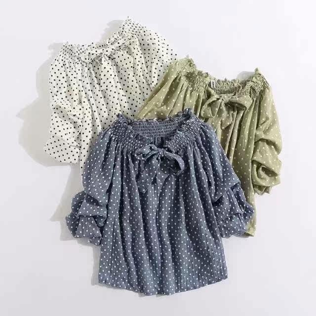 加肥加大碼女裝2018夏季新款胖mm韓版寬松蝴蝶結五色波點娃娃衫潮在類目 女裝/女士精品, 大碼女裝中 - 來自Buy2taobao.com提供專業的淘寶代購服務