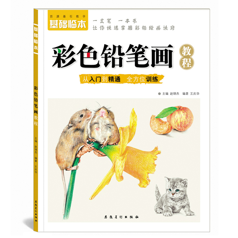 基础临本 彩色铅笔画教程 彩铅画动物蔬果从入门到精通美术培训教材手绘插画素描植物花卉色铅笔技法零基础成人自学绘画教材