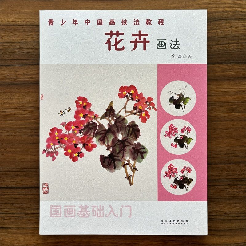 花卉画法 国画基础入门16种写意花卉画法青少年中国画技法教程国画水墨花卉荷花牡丹菊花牵牛水仙花海棠花步骤教学乔森安徽美术
