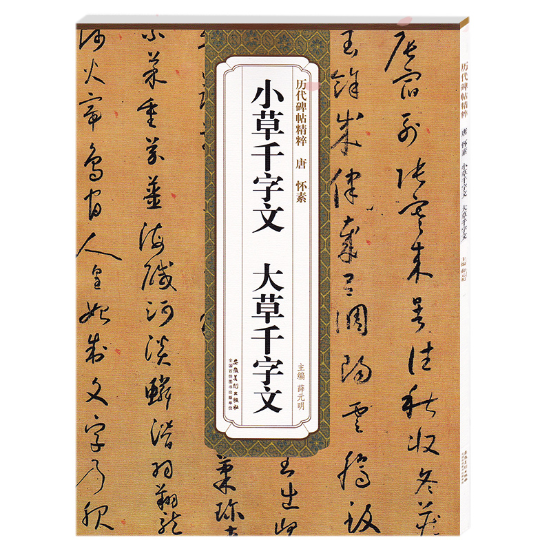 历代碑贴精粹 唐 怀素小草千字文大草千字文 简体旁注 薛元明主编 古帖学生成人练字临摹帖书法练习书籍 安徽美术出版社