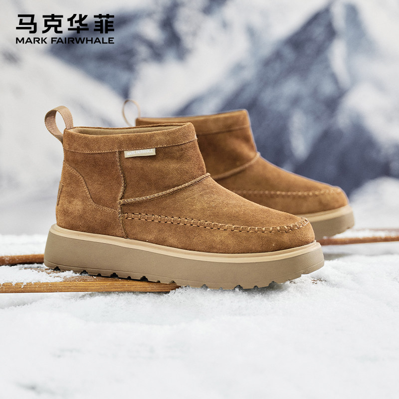 马克华菲2024冬季皮毛一体雪地靴