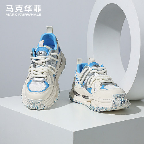 马克华菲老爹鞋男2026新款春季运动网面鞋男士透气休闲鞋潮流鞋子