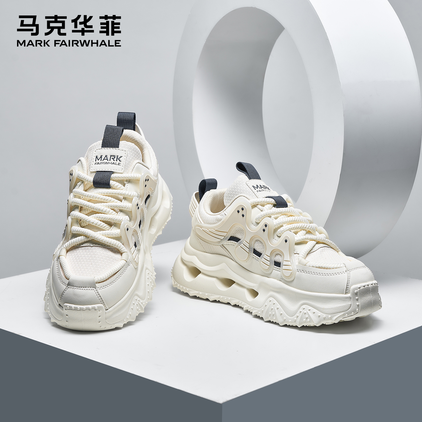 马克华菲2025新款厚底老爹鞋男款增高男鞋百搭休闲鞋子男士运动鞋