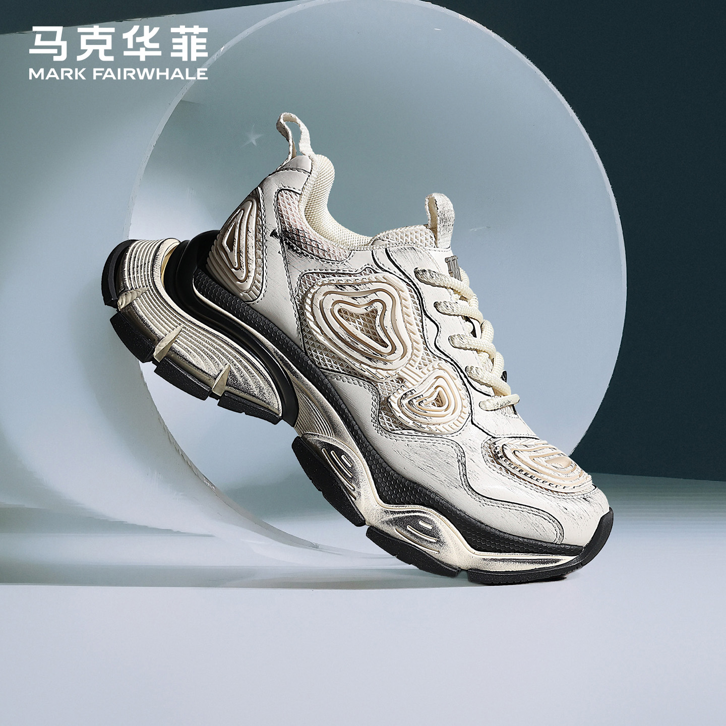 马克华菲男士新款厚底增高休闲鞋