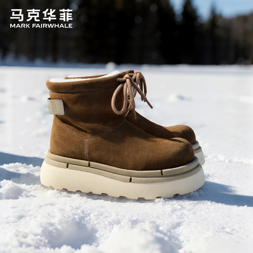 马克华菲冬季雪地靴加厚保暖棉鞋
