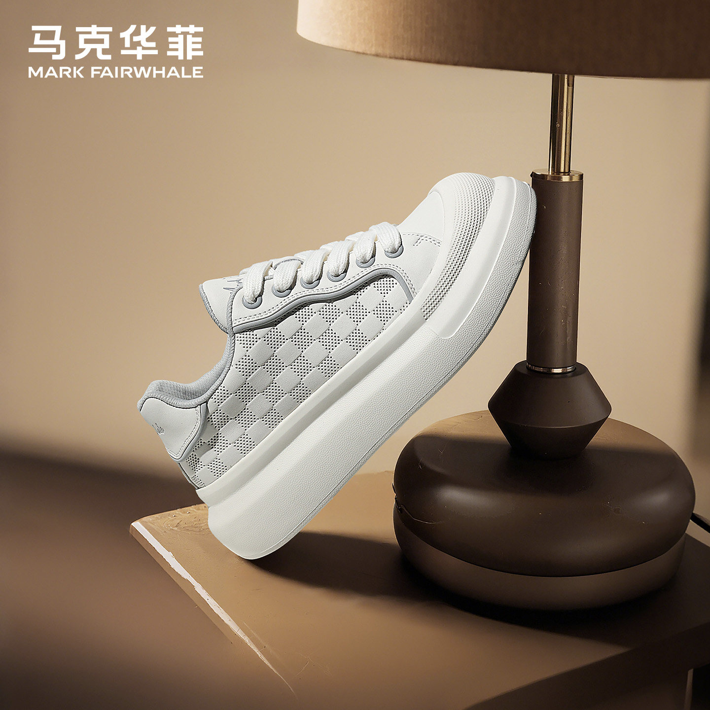 马克华菲小白鞋男士2025新款百搭高级鞋子男鞋真皮增高麦昆板鞋男