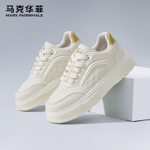 马克华菲板鞋男款小白鞋