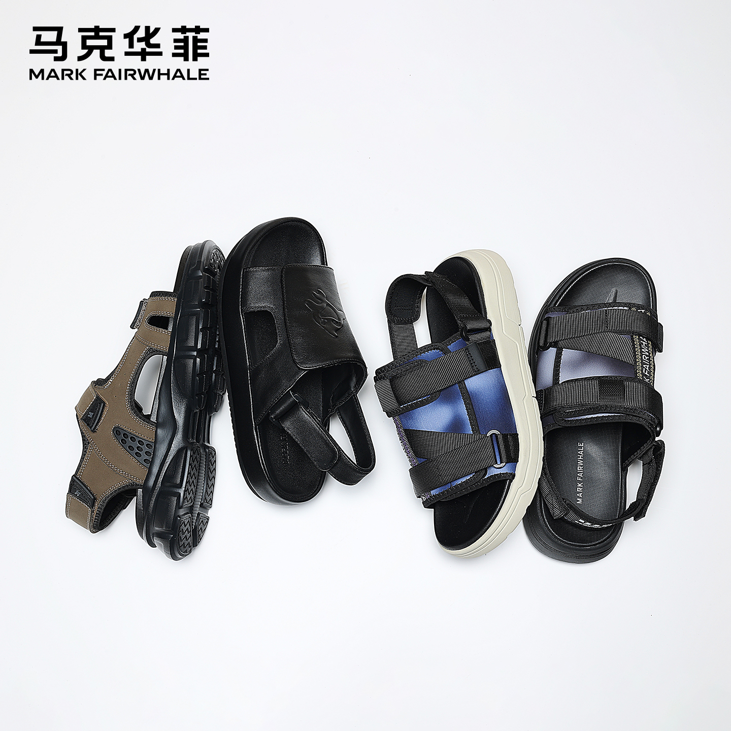 马克华菲凉鞋男款夏季软底真皮两用凉拖鞋断码清仓男鞋休闲沙滩鞋