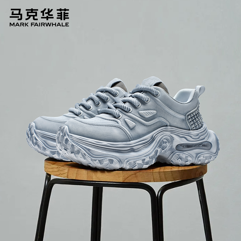 马克华菲男鞋新款厚底老爹鞋男