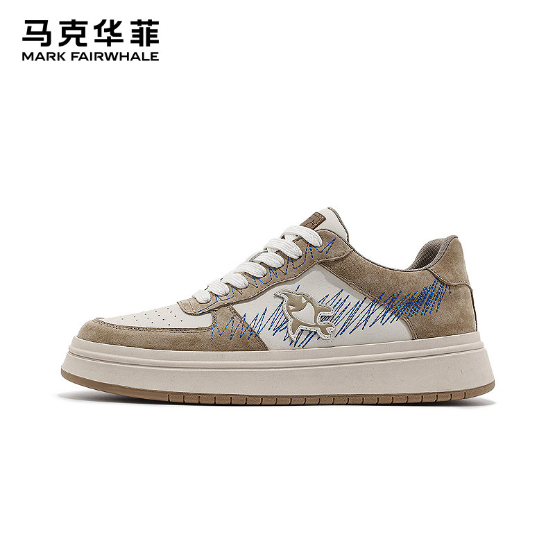 马克华菲板鞋男鞋子潮牌夏季2025新款男士透气运动鞋厚底休闲男鞋