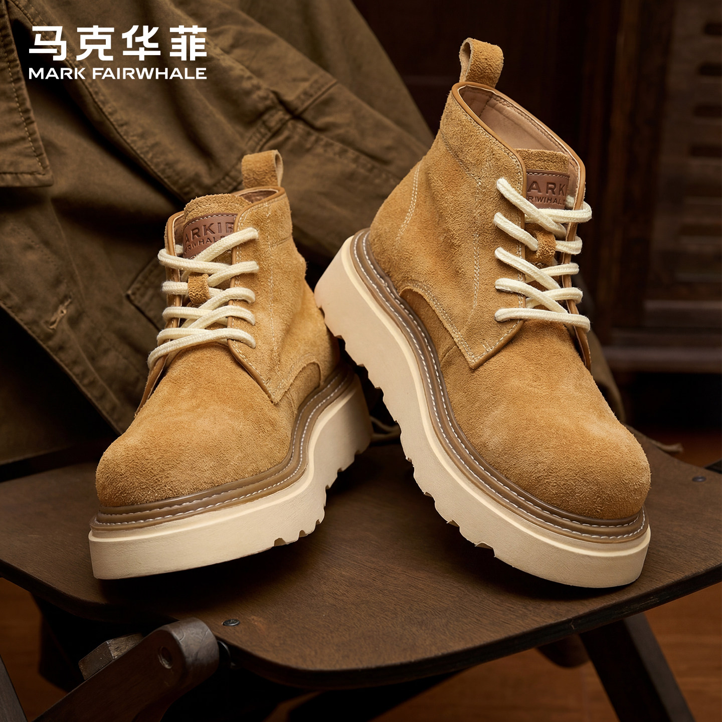 马克华菲马丁靴男冬季新款雪地靴棉鞋大熊加厚真皮靴子男士大黄靴,流行男鞋,马丁靴,淘宝优惠券,粉丝福利购,淘宝优惠卷