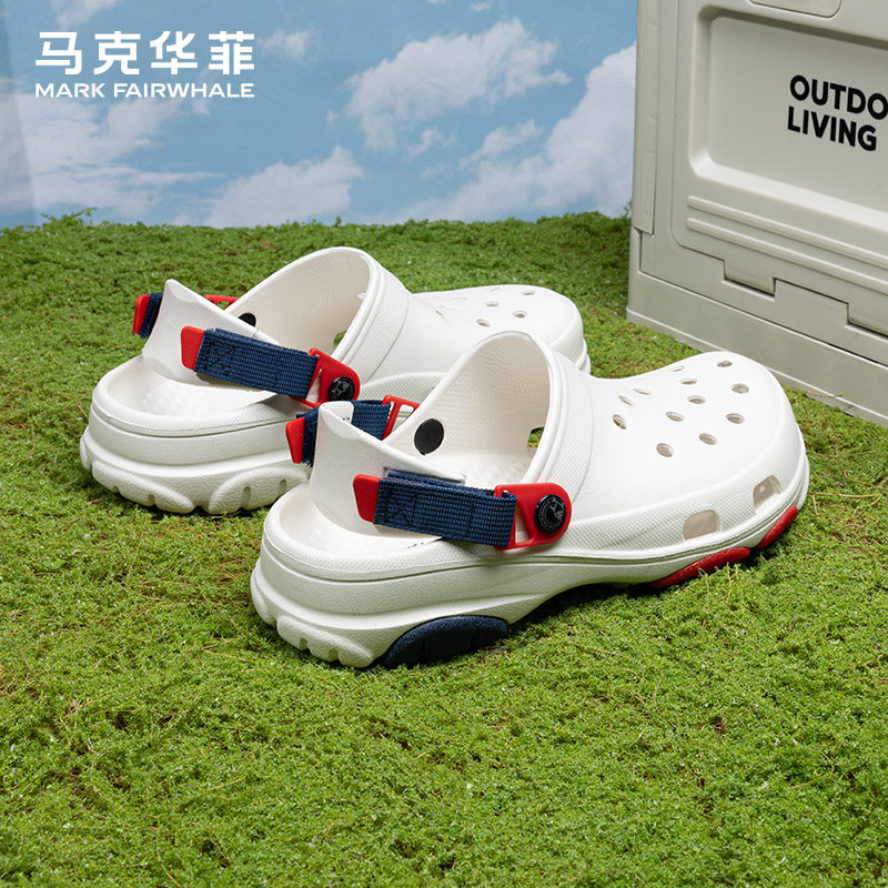 马克华菲洞洞鞋男2025夏季新款透气防滑包头拖鞋男外穿两用凉拖鞋