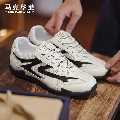 马克华菲透气德训鞋软底休闲板鞋