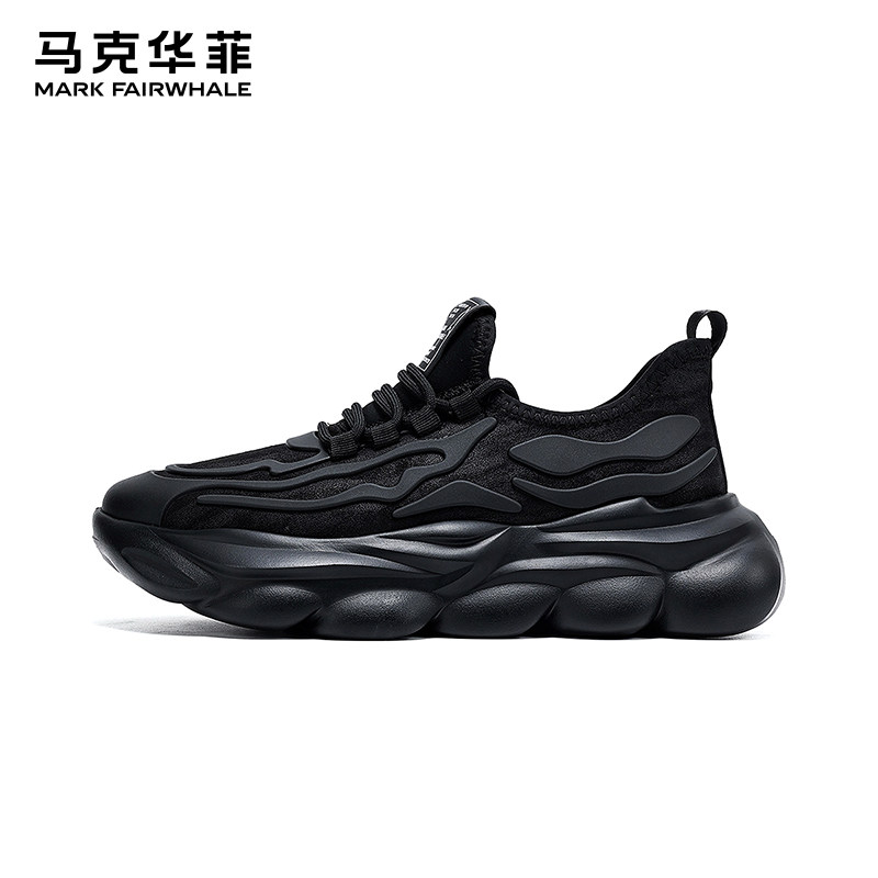 马克华菲鞋子男夏季增高老爹鞋2025新款男士运动透气网鞋休闲男鞋