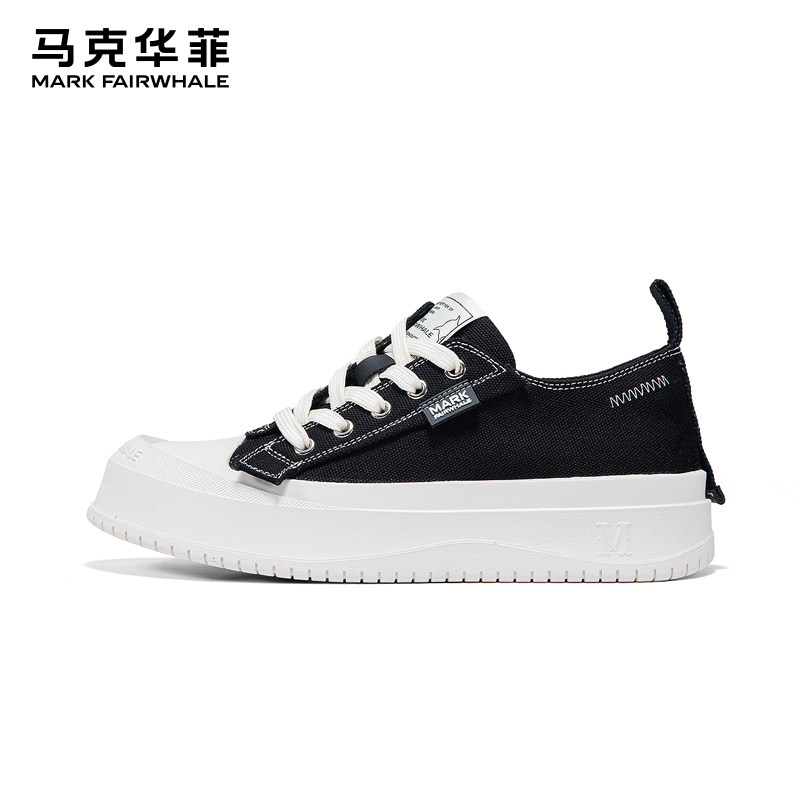 马克华菲男鞋帆布鞋男款鞋子夏季透气板鞋夏天布鞋厚底增高休闲鞋