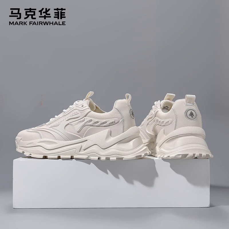 马克华菲老爹鞋男增高男鞋2026新款素铠透气男士休闲鞋运动鞋男款