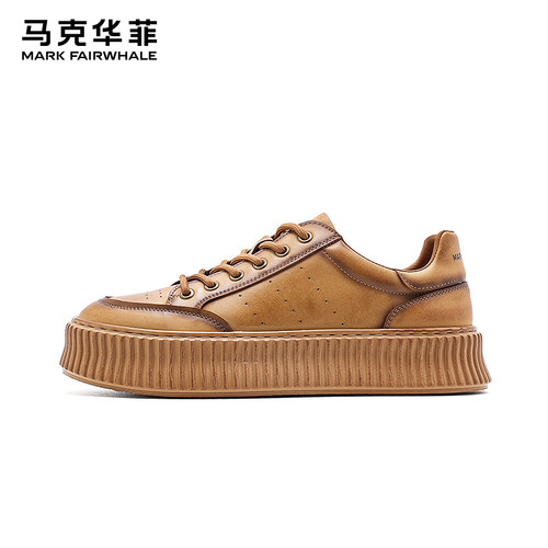 马克华菲男士厚底板鞋秋季男鞋
