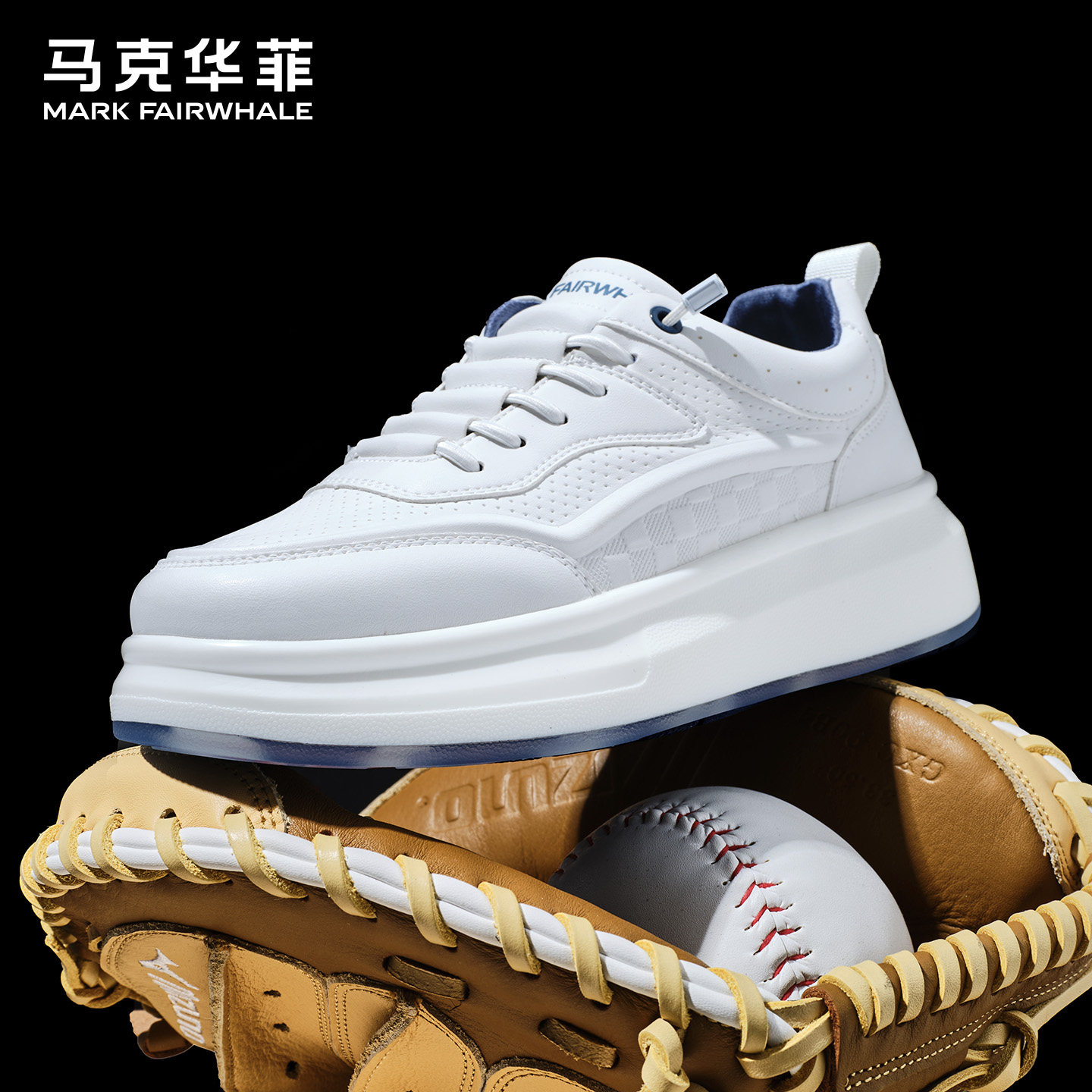 马克华菲男鞋2026新款夏季潮流透气小白鞋男士运动休闲鞋男款板鞋