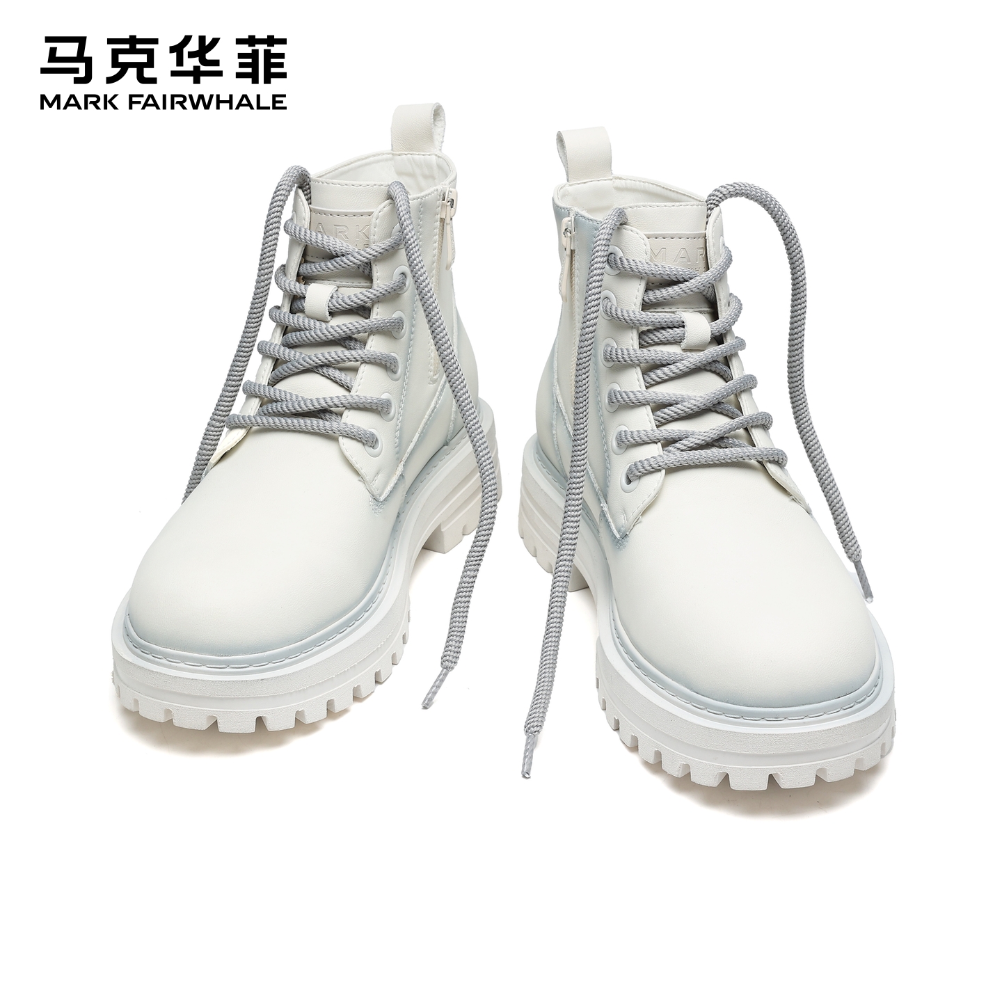 马克华菲新款马丁靴黑色登山靴子