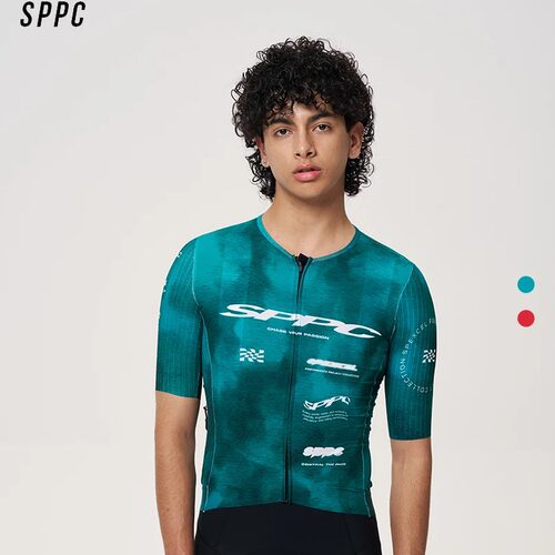 SPEXCEL速湃 25夏季印花透气防晒快干短袖骑行服公路自行车男